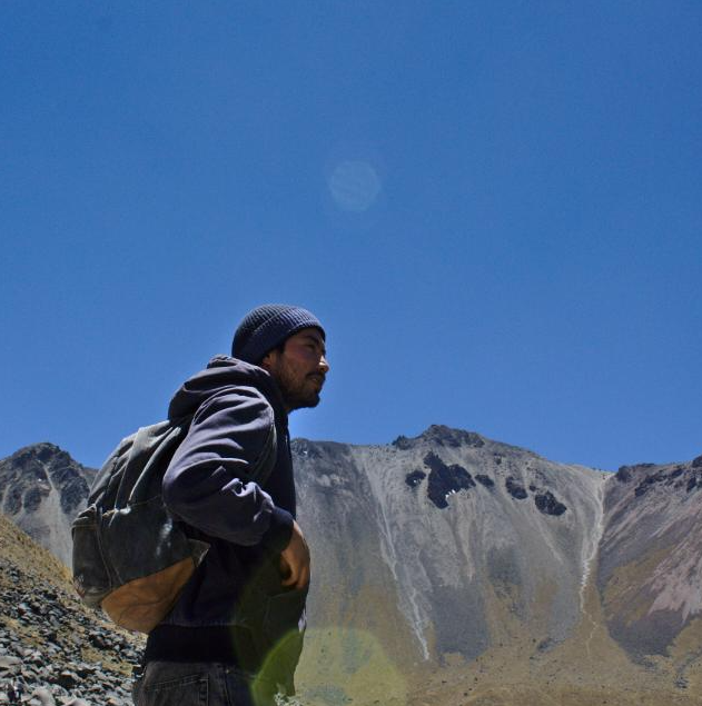 Andrés, a local guide and historian, hiking in Mexico