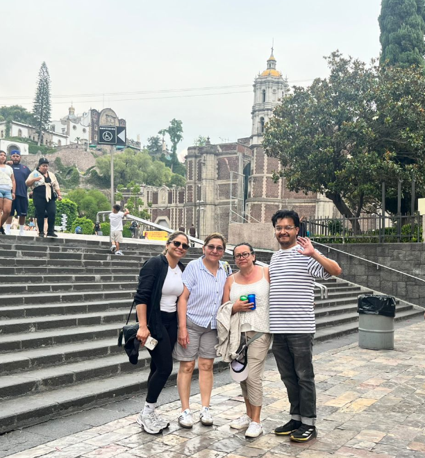 Omar accompanying travelers in Mexico City