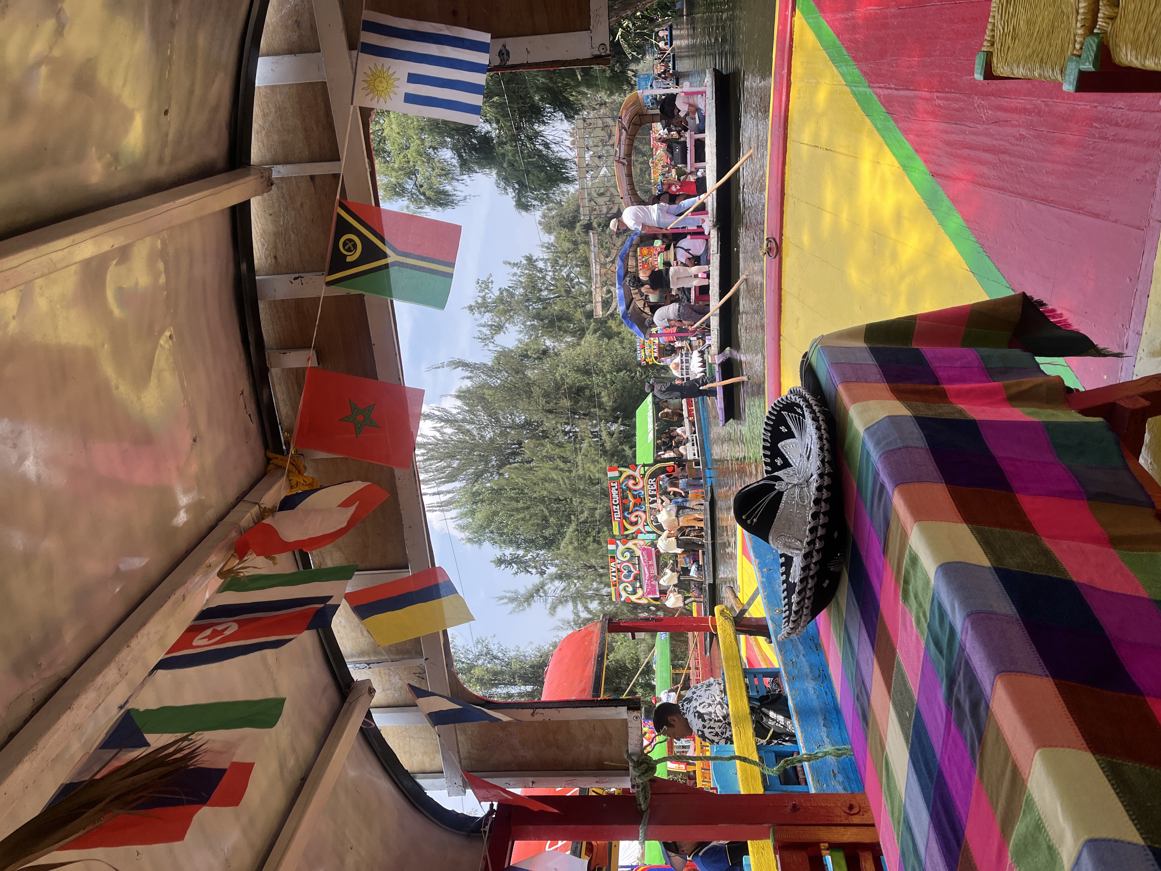 Colorful trajinera in Xochimilco